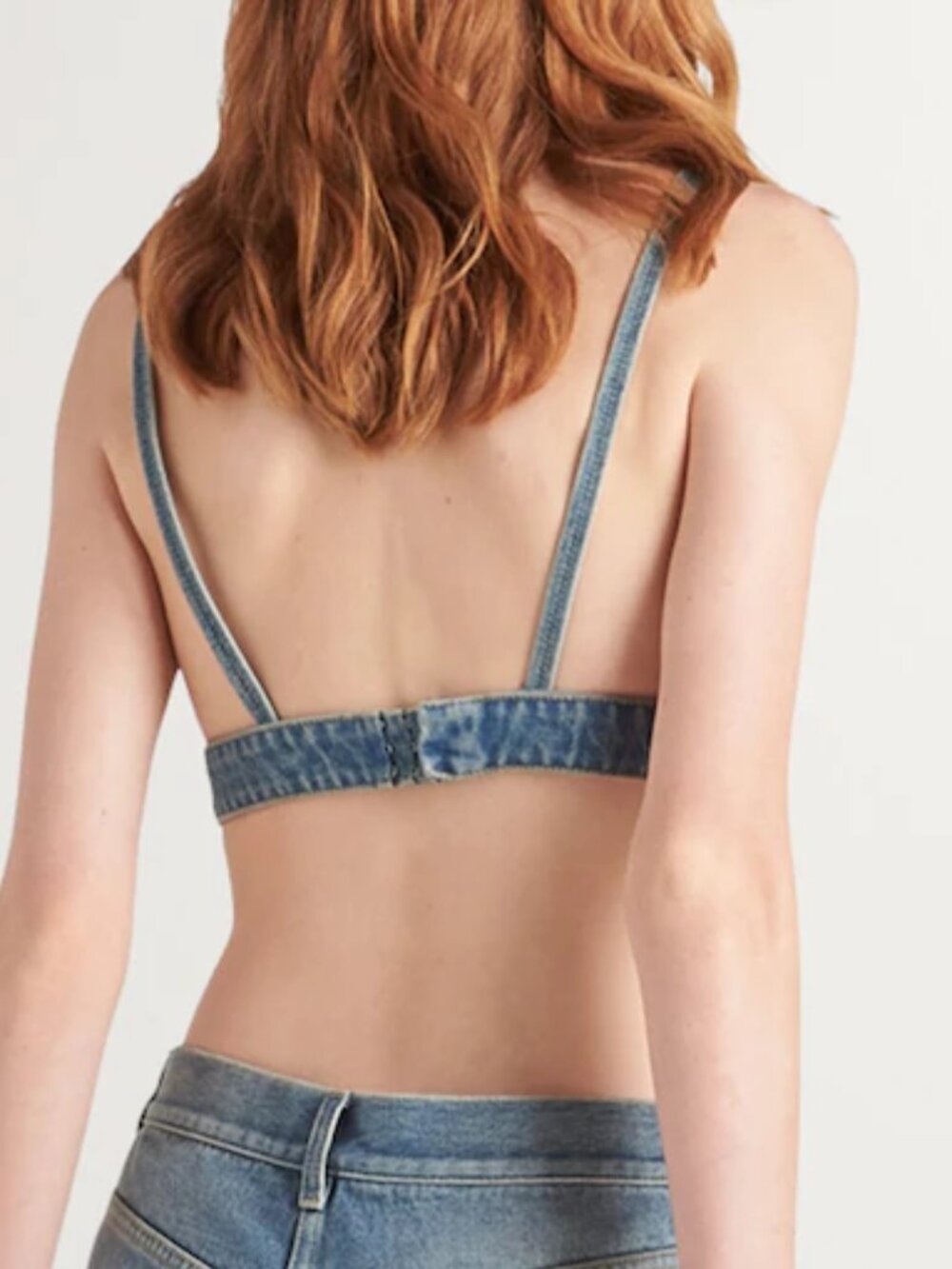 NWT Prada Iconic Logo Denim Bra Top Crop Y2K Designer Tank 🥂 - Picture 9 of 9